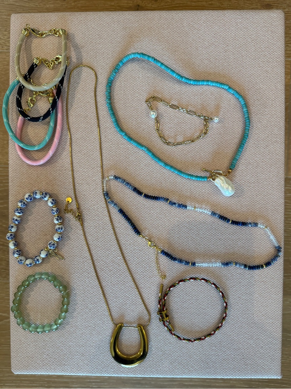 Collection of summer jewelry - bracelets and necklaces